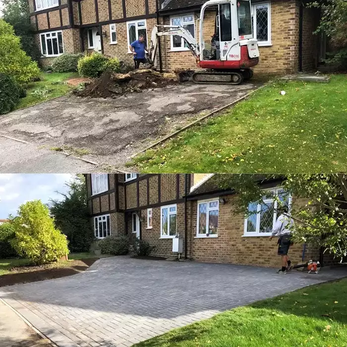 driveway before and after