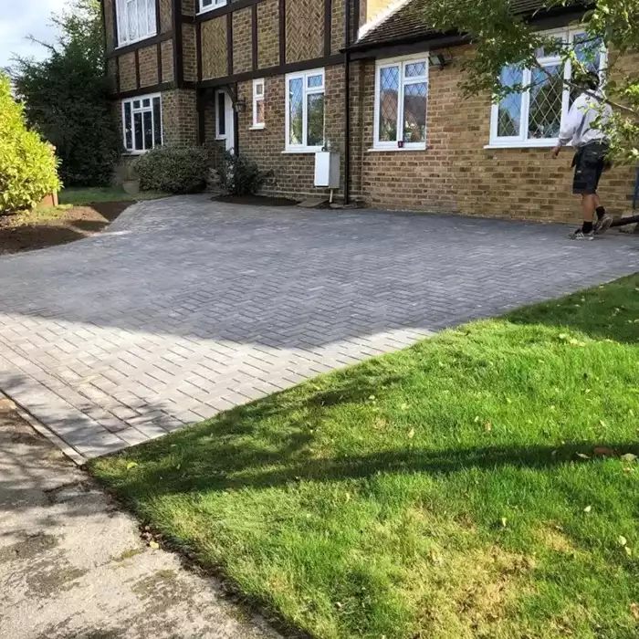 block paved driveway